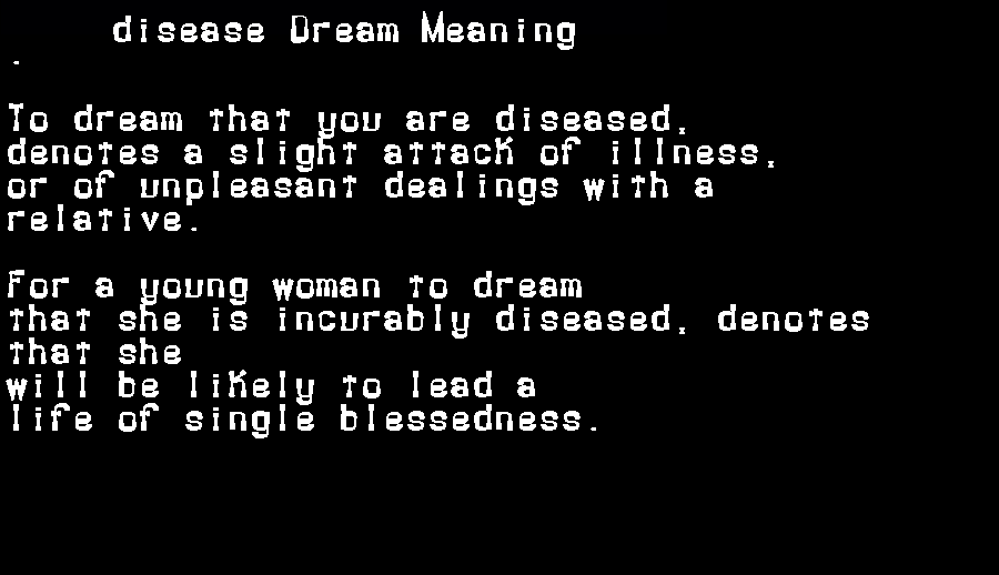 disease dream meaning