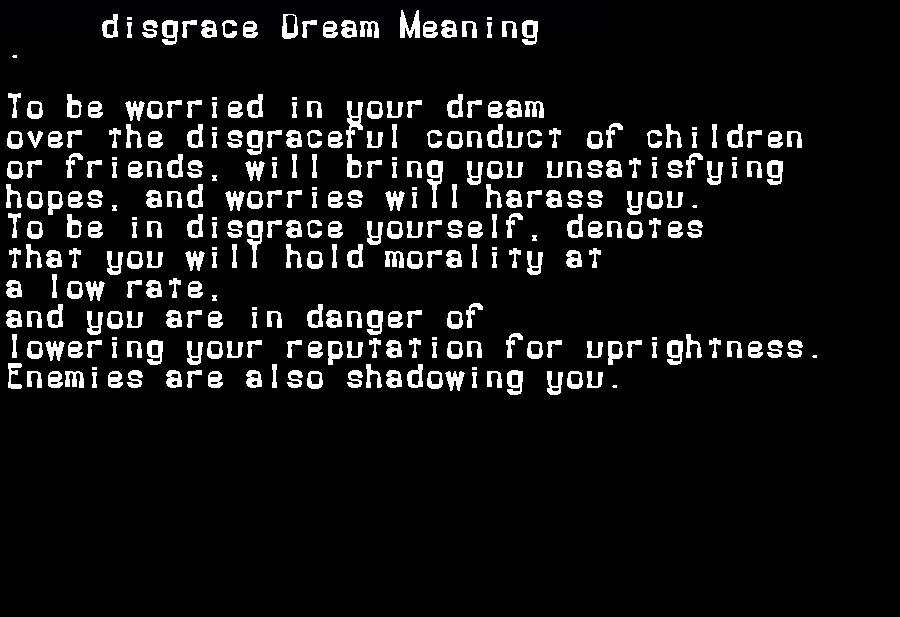 disgrace dream meaning