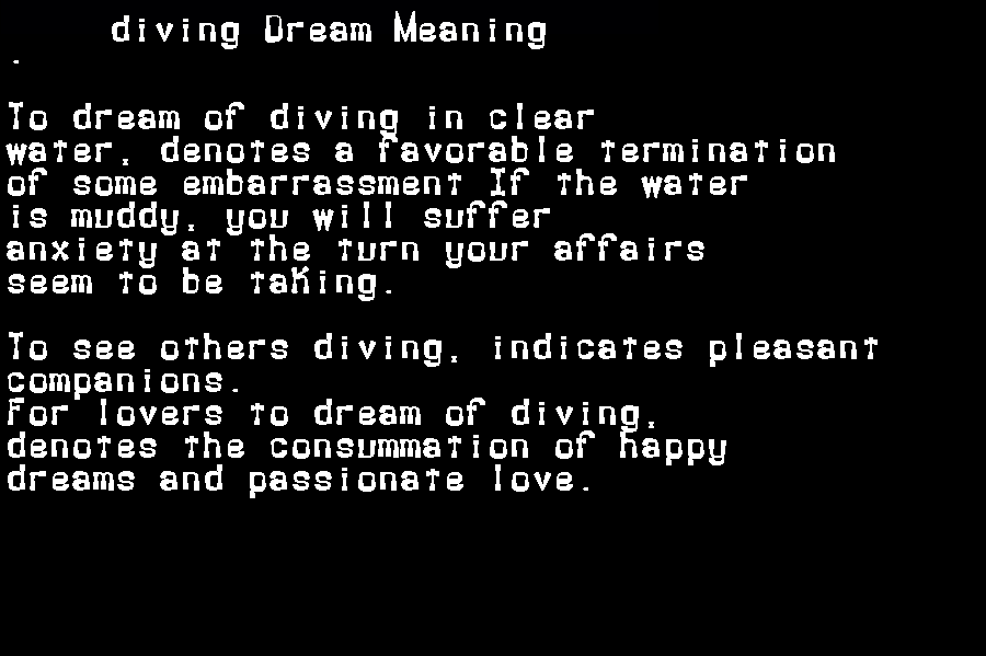 diving dream meaning