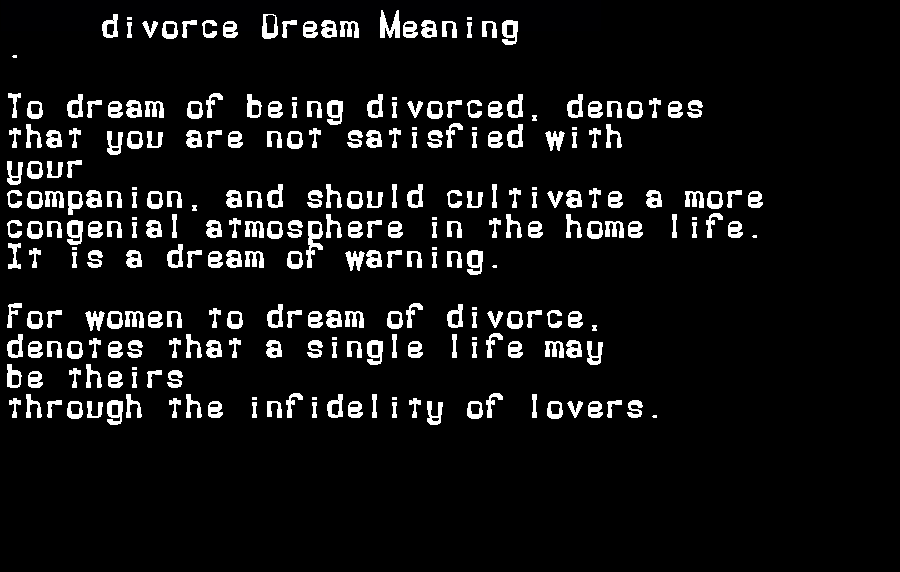 divorce dream meaning
