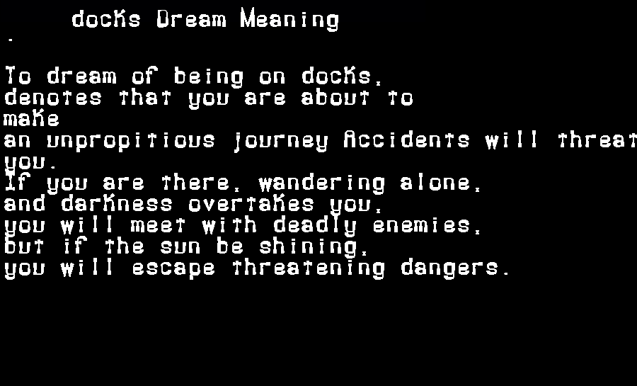 docks dream meaning