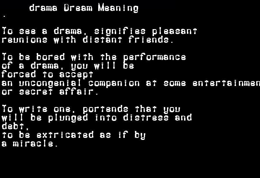 drama dream meaning