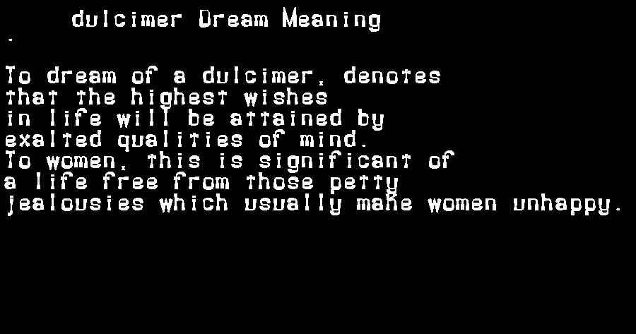 dulcimer dream meaning