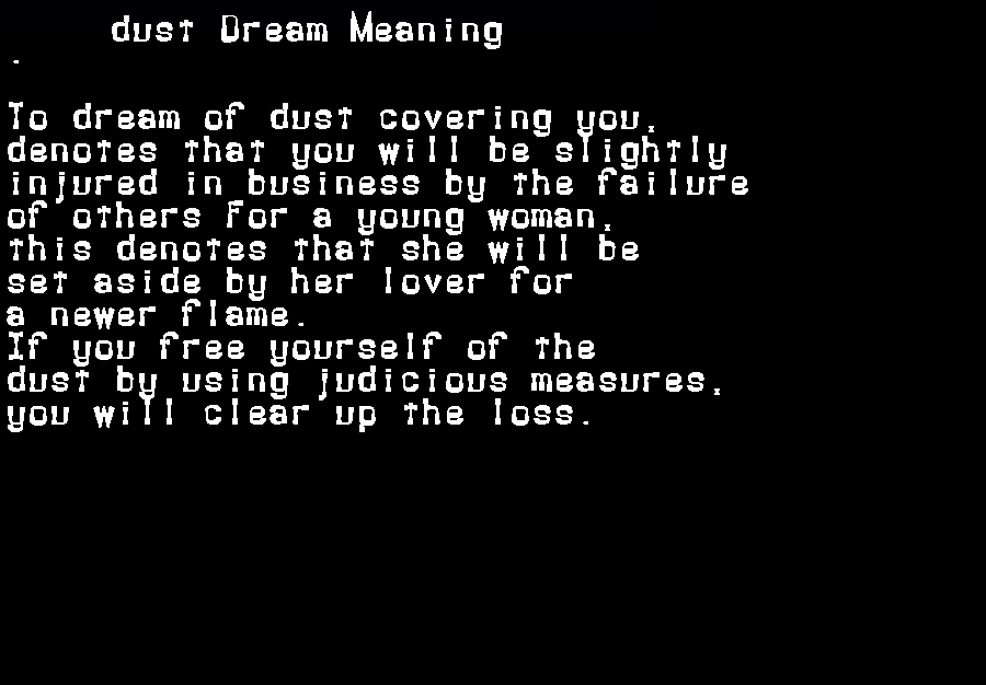 dust dream meaning