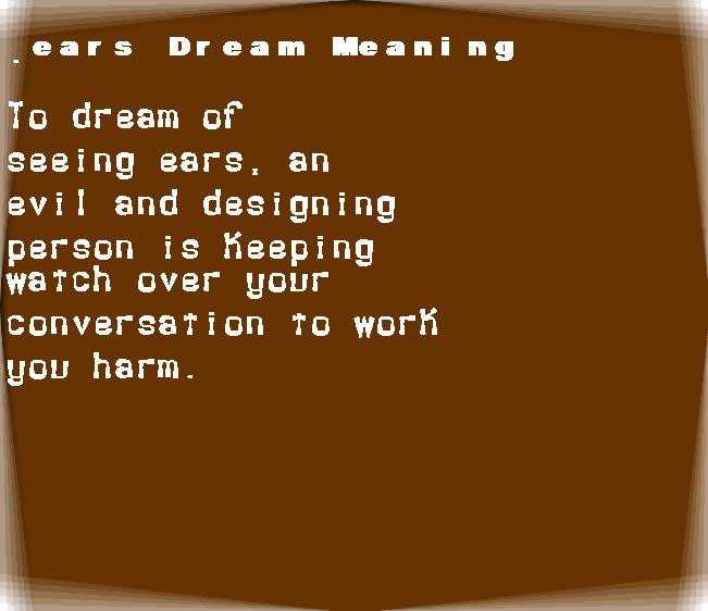 ears dream meaning