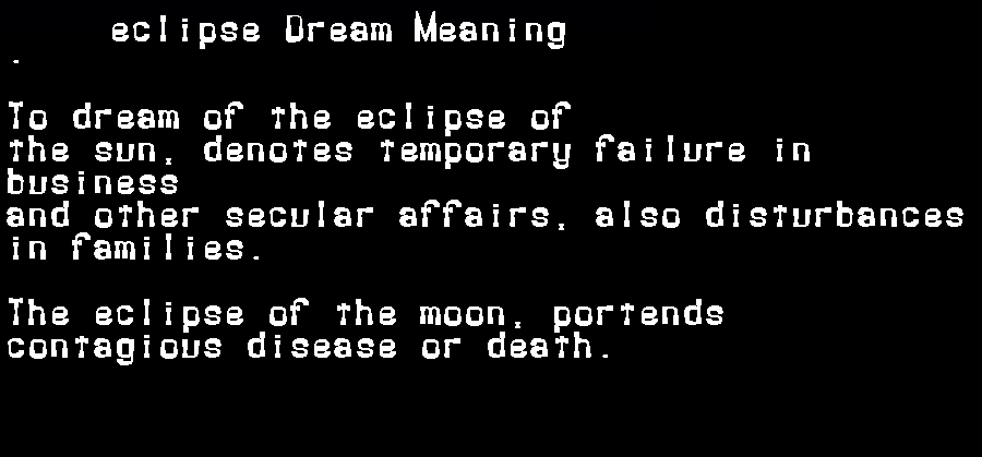 eclipse dream meaning