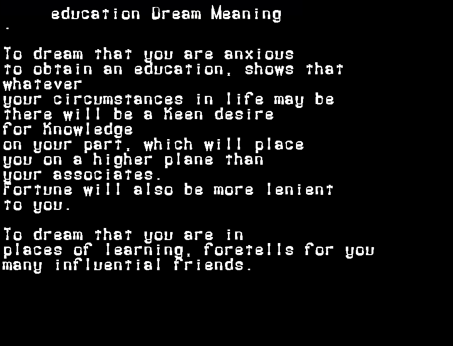 education dream meaning