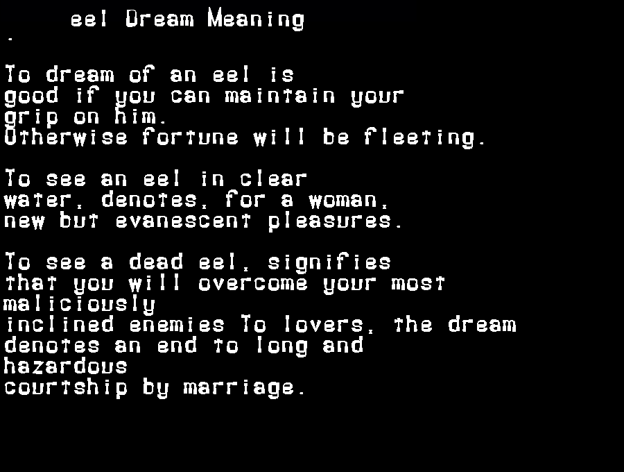 eel dream meaning