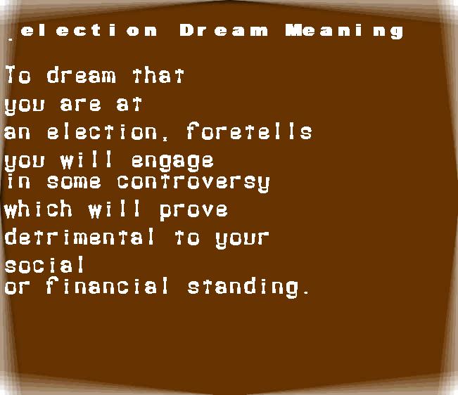 election dream meaning