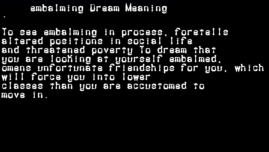 embalming dream meaning