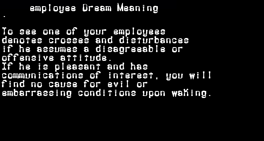 employee dream meaning