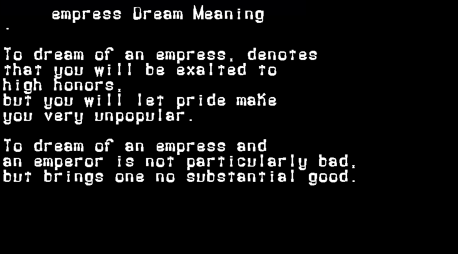 empress dream meaning