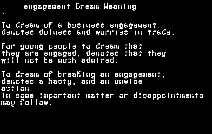 engagement dream meaning