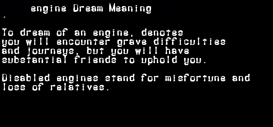 engine dream meaning