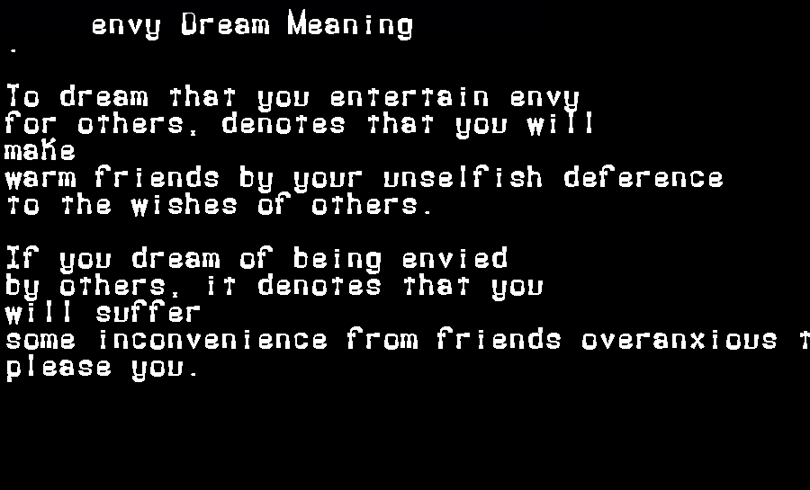 envy dream meaning