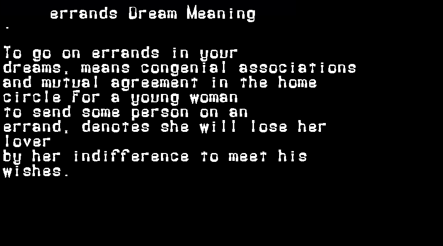 errands dream meaning