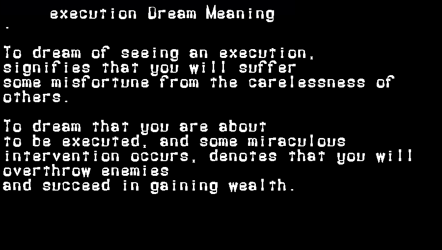 execution dream meaning