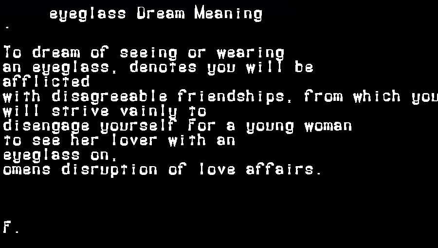 eyeglass dream meaning