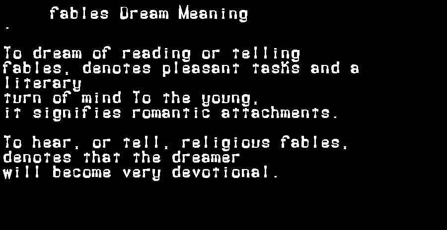 fables dream meaning