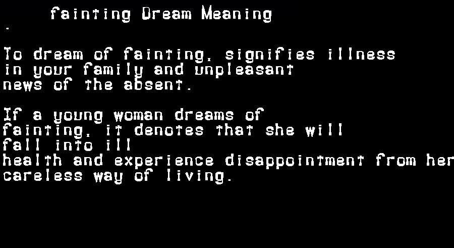 fainting dream meaning