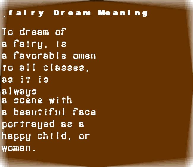fairy dream meaning