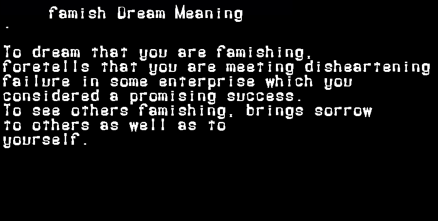 famish dream meaning