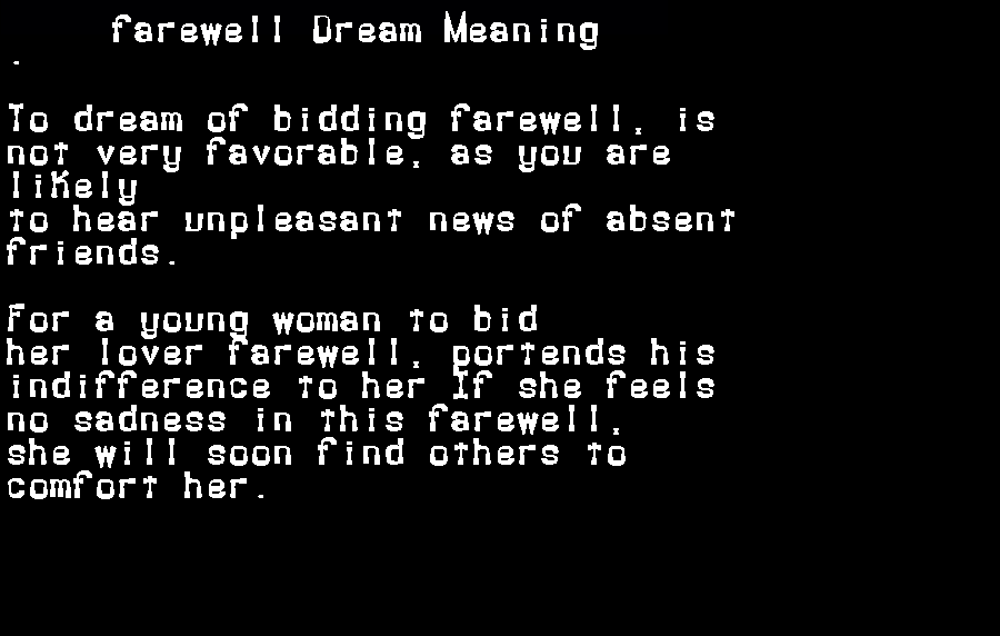 farewell dream meaning