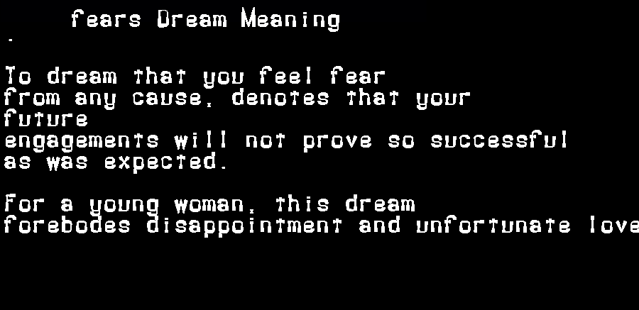 fears dream meaning