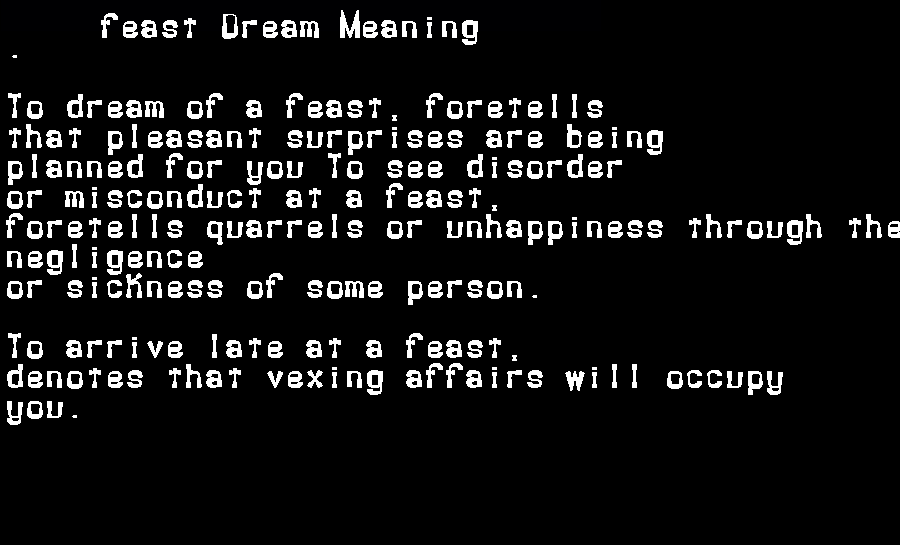 feast dream meaning