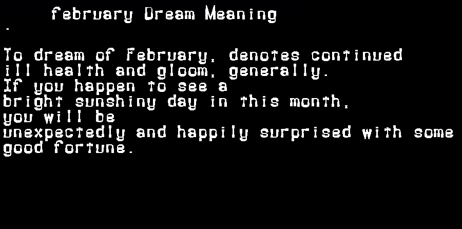 february dream meaning