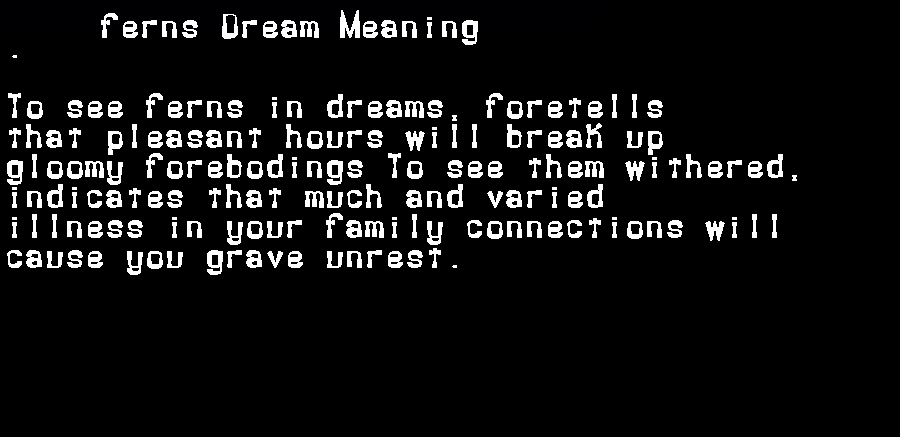 ferns dream meaning