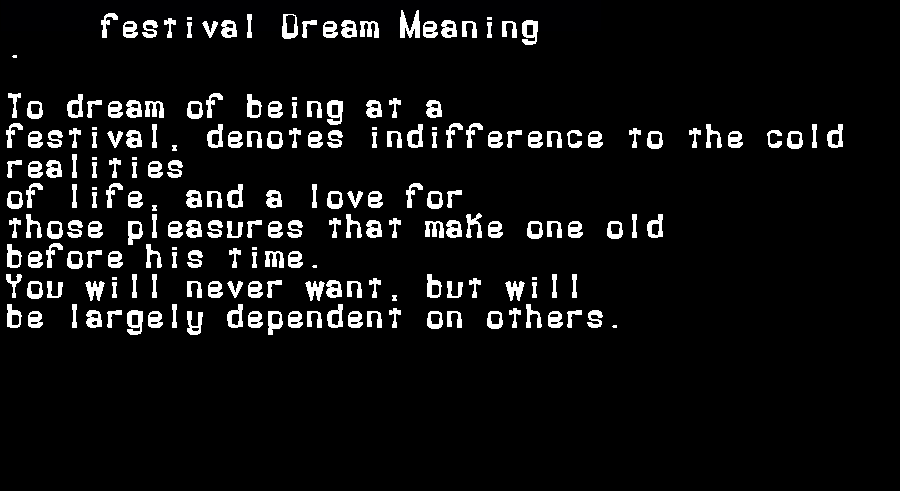 festival dream meaning