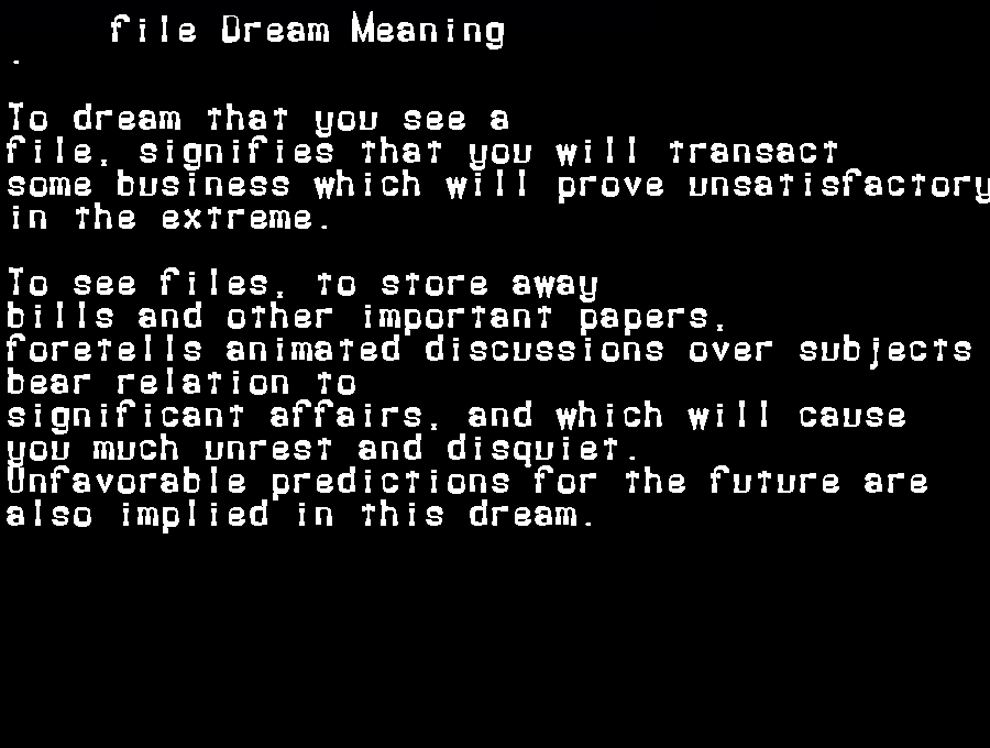 file dream meaning