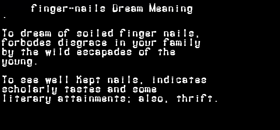 finger-nails dream meaning
