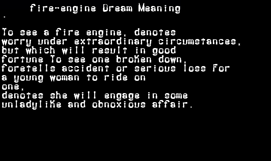 fire-engine dream meaning