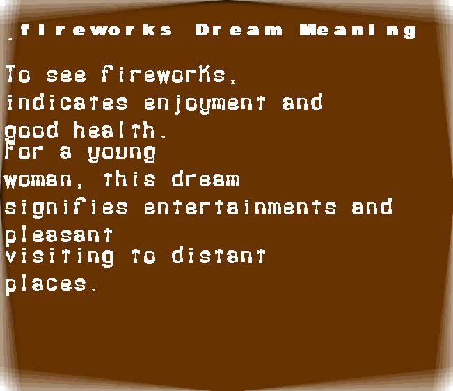 fireworks dream meaning