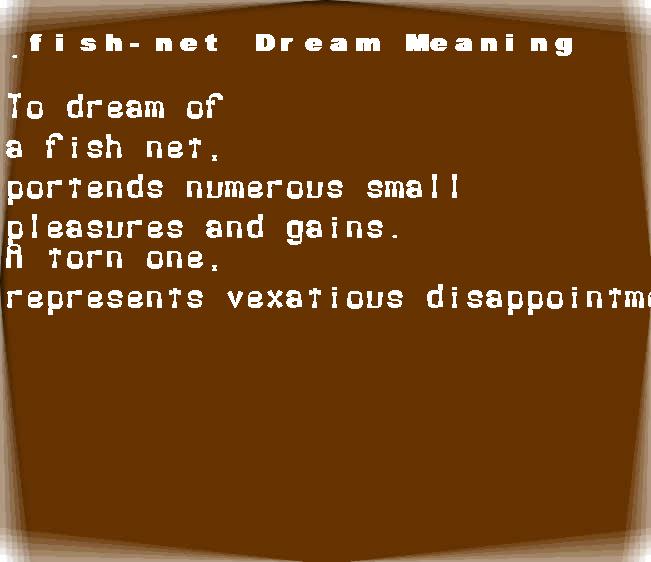 fish-net dream meaning