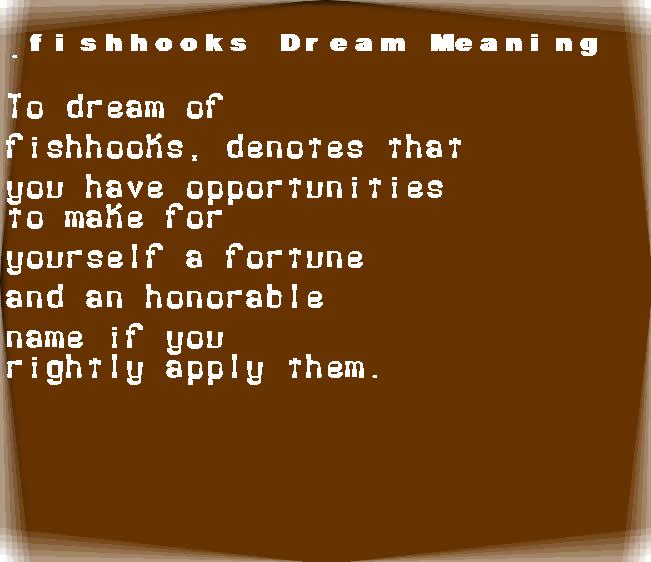 fishhooks dream meaning