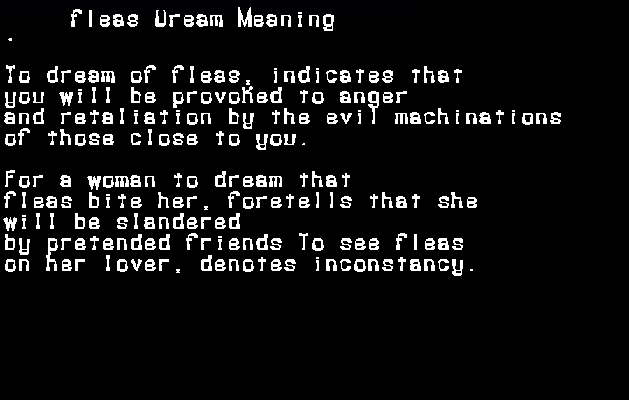 fleas dream meaning