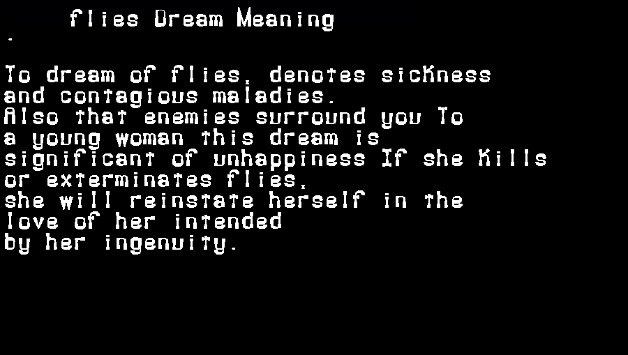 flies dream meaning