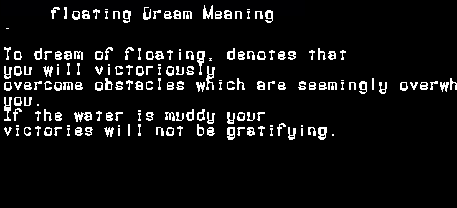 floating dream meaning