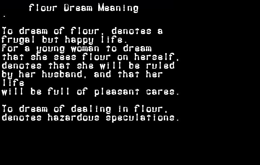flour dream meaning
