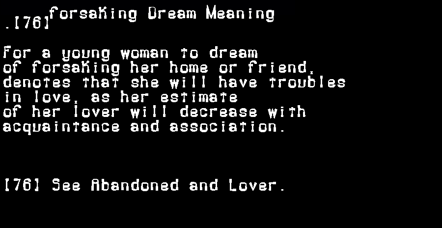 forsaking dream meaning