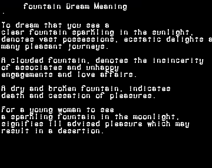 fountain dream meaning