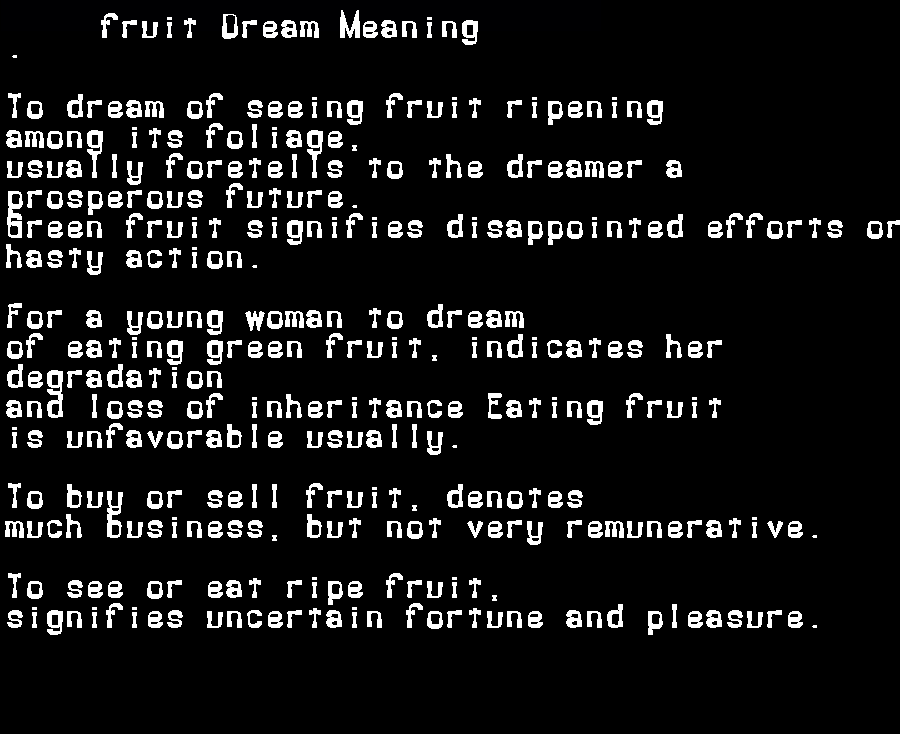 fruit dream meaning