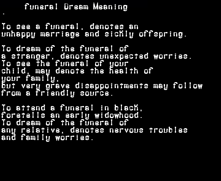 funeral dream meaning