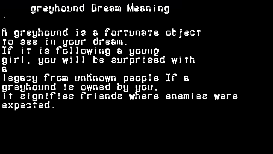 greyhound dream meaning
