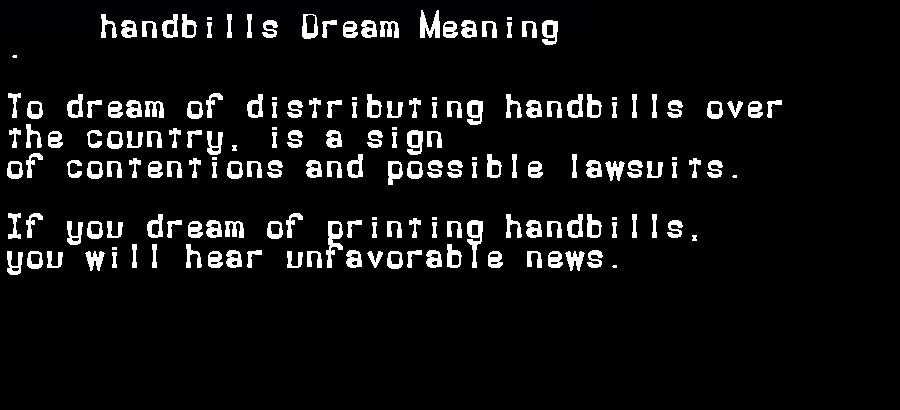 handbills dream meaning