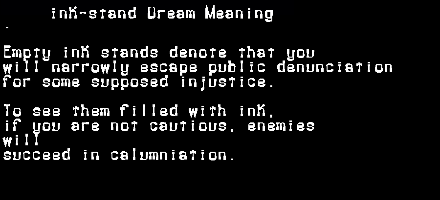ink-stand dream meaning