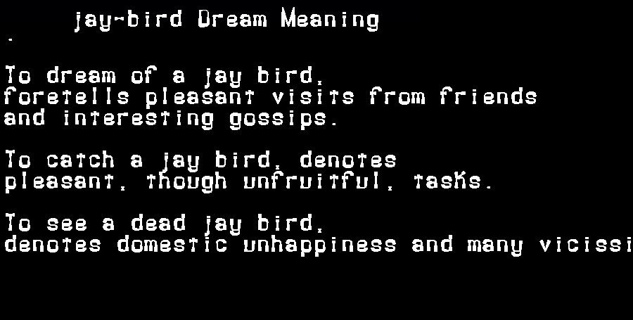 jay-bird dream meaning